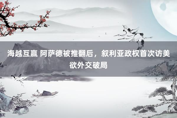 海越互赢 阿萨德被推翻后，叙利亚政权首次访美欲外交破局
