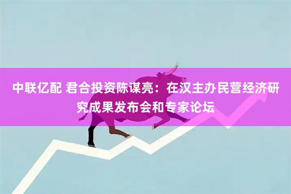 中联亿配 君合投资陈谋亮：在汉主办民营经济研究成果发布会和专家论坛