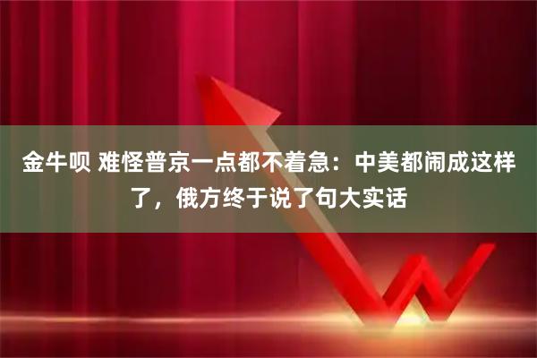 金牛呗 难怪普京一点都不着急：中美都闹成这样了，俄方终于说了句大实话